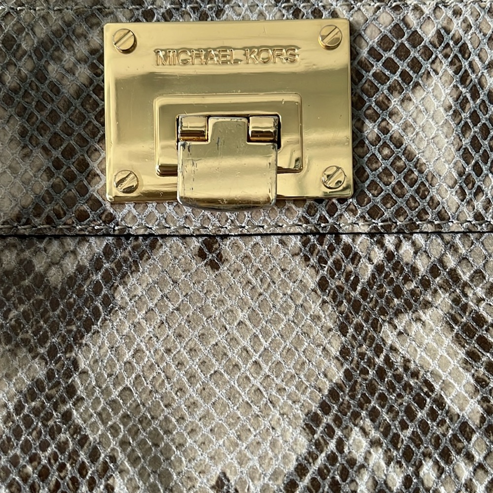 Michael Kors Python Hamilton Crossbody Satchel To… - image 3